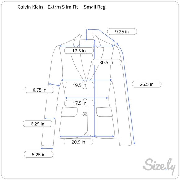 Calvin Klein Extreme Slim Fit Blazer, Small - Picture 7 of 7